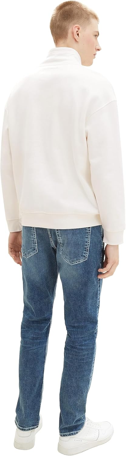 TOM TAILOR Denim Herren Piers Slim Jeans mit Stretch 36W / 34L 10119 - Used Mid Stone Blue Denim, 36