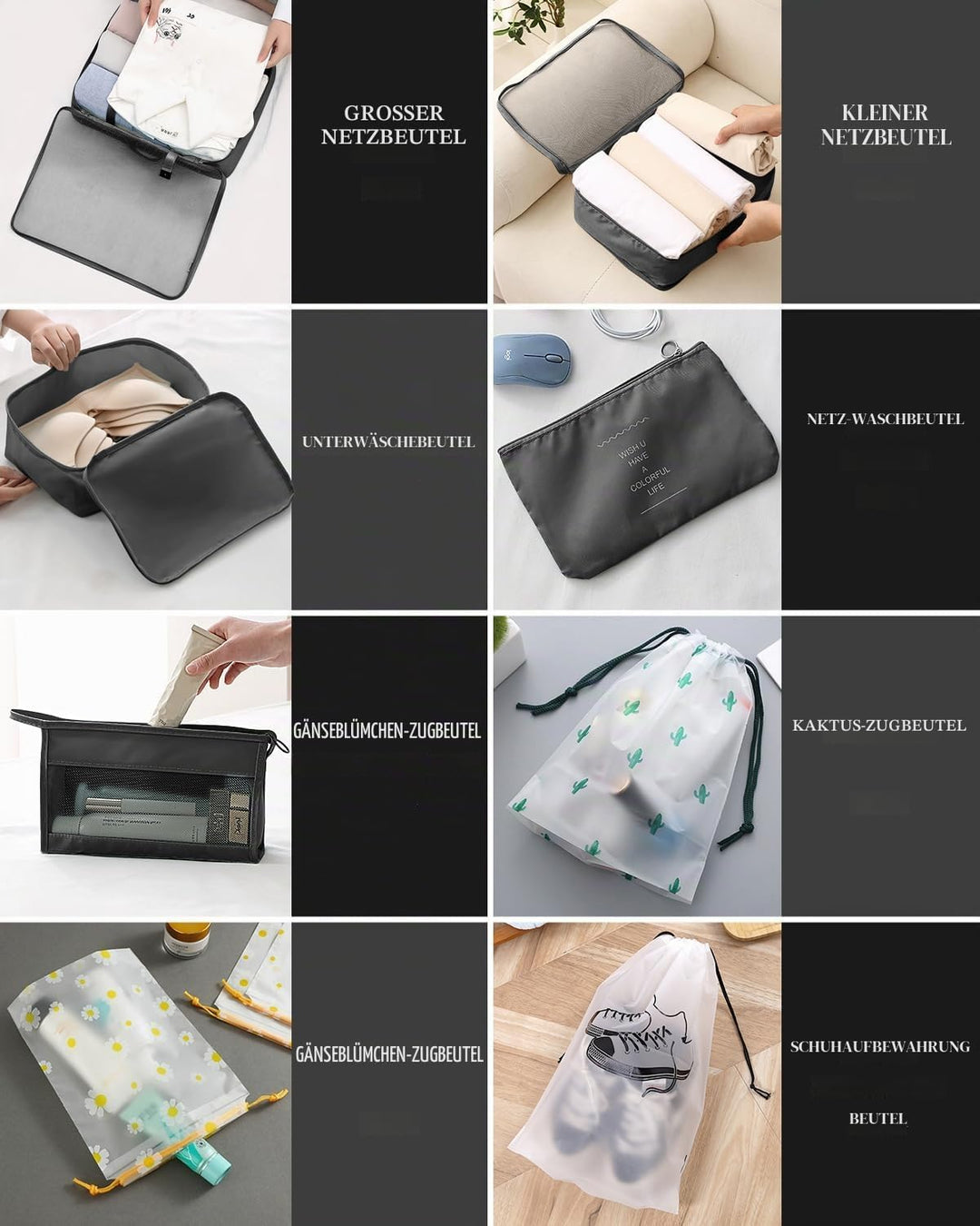 Koffer Organizer Set 18-teilig, Wasserdicht Packing Cubes, Multifunktionale Travel Packwürfel, Koffe