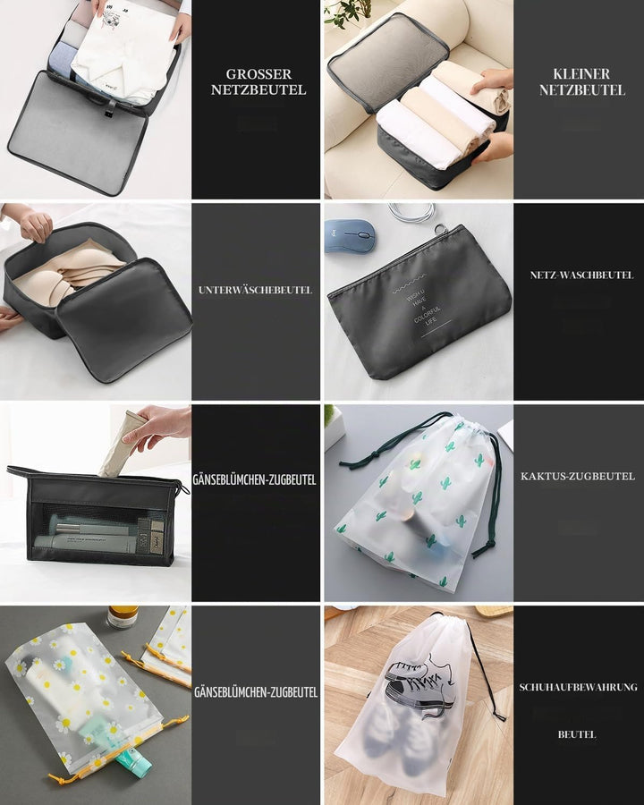 Koffer Organizer Set 18-teilig, Wasserdicht Packing Cubes, Multifunktionale Travel Packwürfel, Koffe