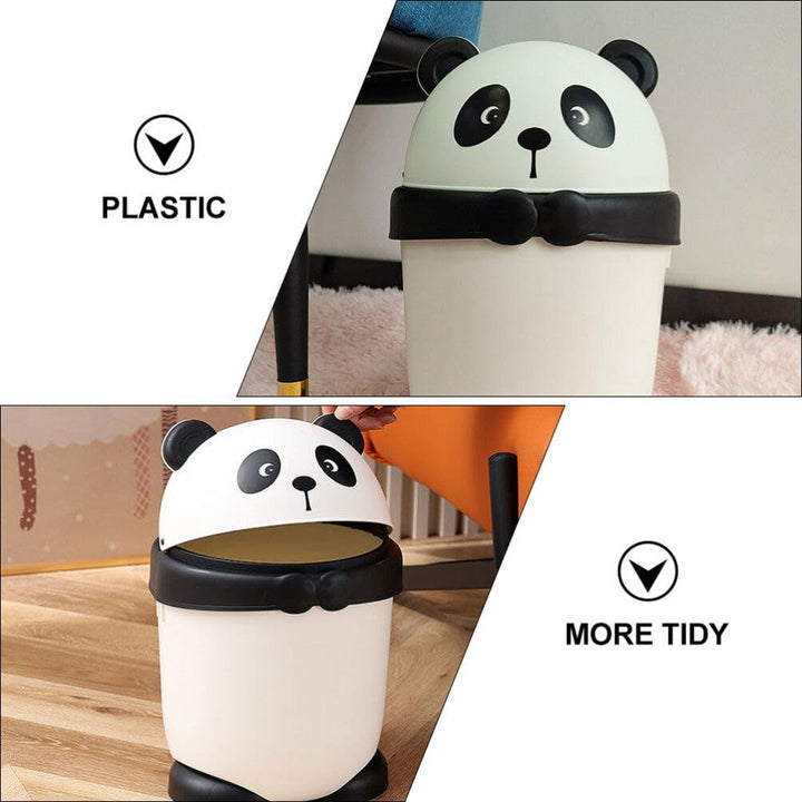Happyyami Niedliche Abfallbehälter Niedlicher Mülleimer In Panda-Form Cartoon-Papierkorb Kunststoff-