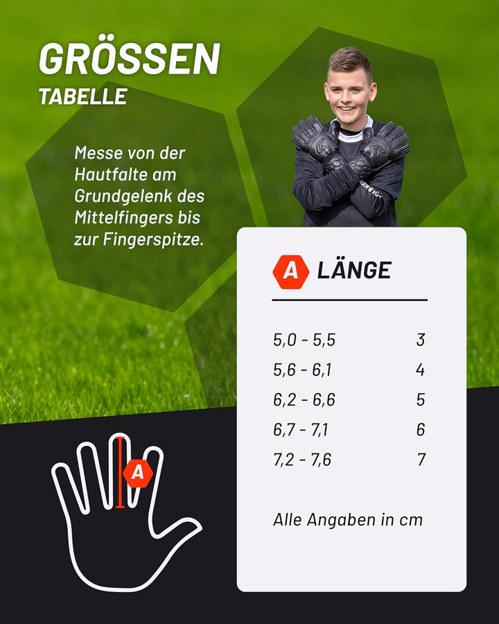 CATCH & KEEP Torwarthandschuhe Kralle Junior Pro 3.0 - Professionelle Torwart-Fussballhandschuhe für