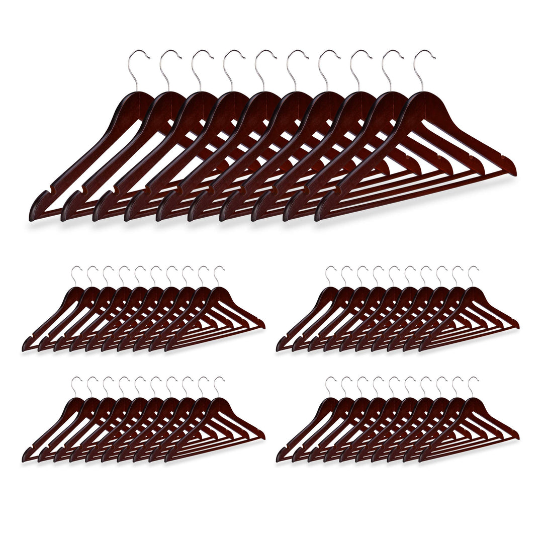 Relaxdays Kleiderbügel, 50er Set, Hosenstange, Röcke, Hemden, Jacken, Haken 360° drehbar, stabil, Ho