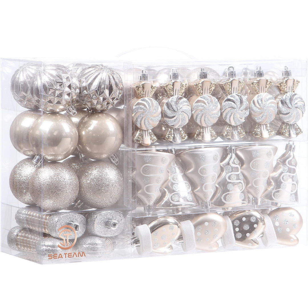 Sea Team 77er Pack Assorted bruchsichere Weihnachtskugeln Weihnachtsschmuck Set Dekorative Kugeln An