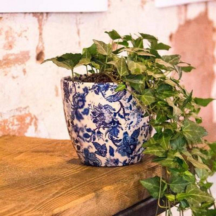 Ivyline Monza Übertopf im Vintage-Stil, Blau, Durchmesser 13 cm, Einheitsgrösse Blau Einheitsgrösse,