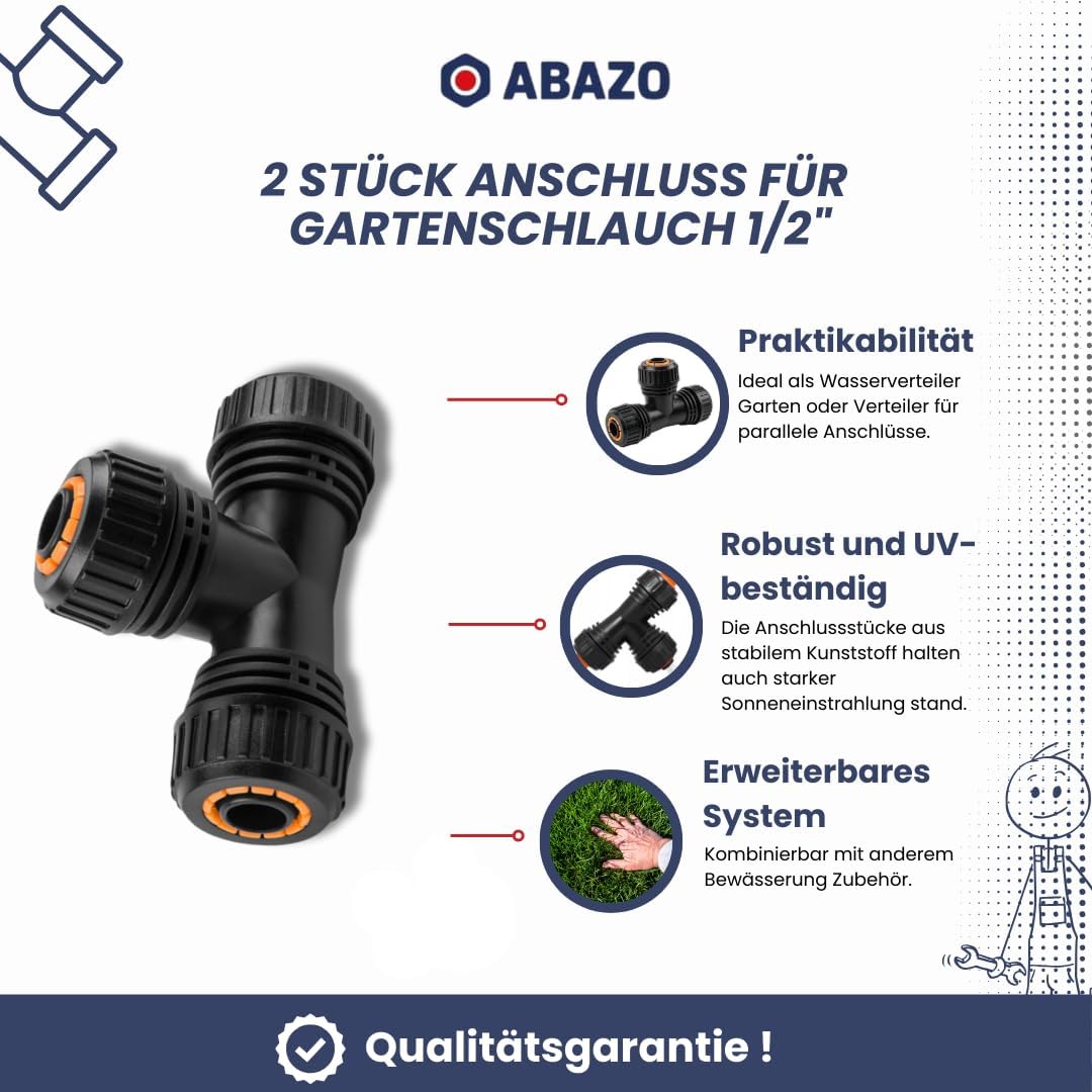 Anschluss für Gartenschlauch, Kupplung, Schlauchverbinder, Kompatibel mit Gardena Schlauchtrommel, B