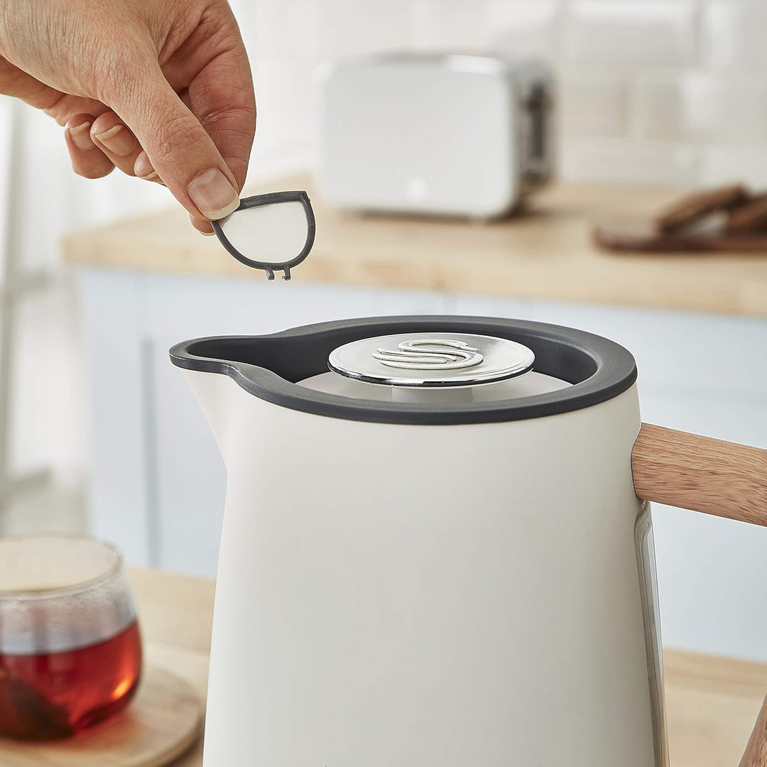 Swan Nordic Set Desayuno Wasserkocher 1,7 l 2200 W, Brot-Toaster mit Breitschlitz, 2 Scheiben, Mikro