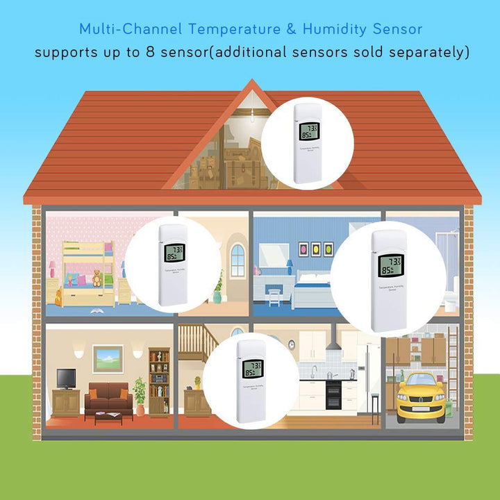 ECOWITT GW1204 WLAN-Mini-Wetterstation, IoT Gateway GW1200 + ein Multikanal-Temperatur-Feuchtigkeits