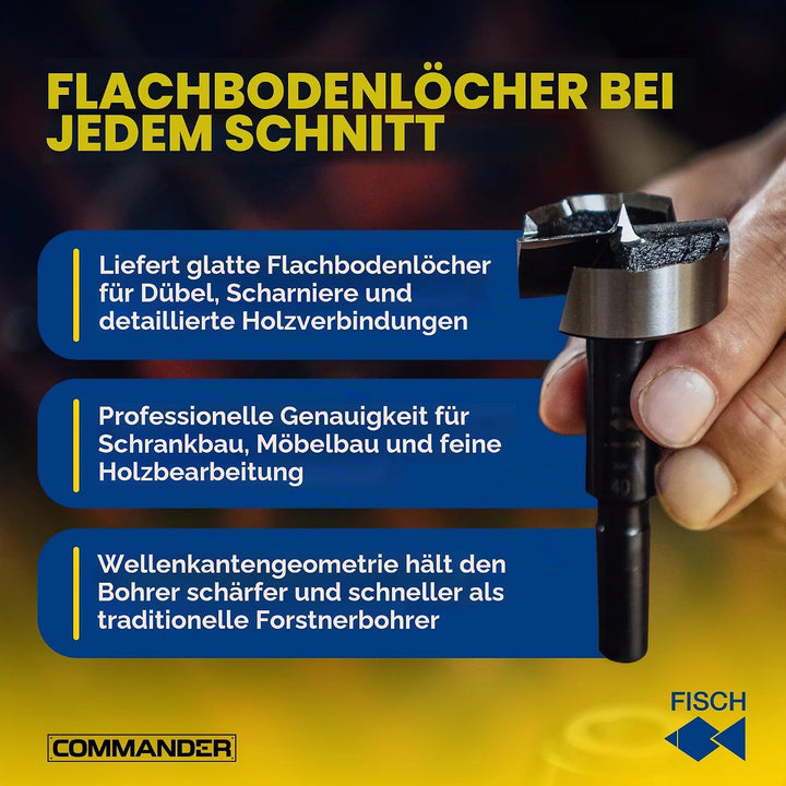 FISCH Forstnerbohrersatz Wave Cutter SP Bohrer 20 - 50 mm, 6 teilig, 03170006K ø 20- 50 mm, ø 20- 50