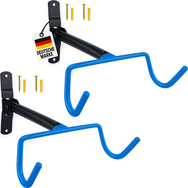 WELLGRO 2x Wand Fahrradhalter - Stahl - Tragkraft bis 30 kg - Wandmontage - Fahrrad Ständer - klappb