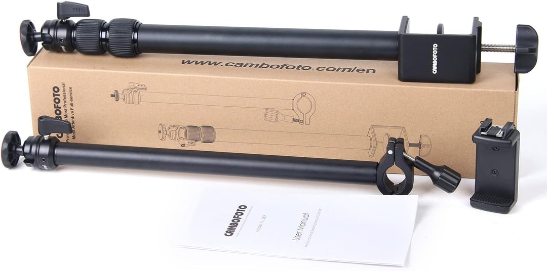 CAMBOFOTO Multifunctional Desktop Stand with 1/4" Ball Head,Suitable for Cameras, Ring Lights, Micro