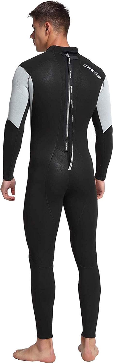 Cressi Morea Herren - Neoprenanzug 3mm für alle Wassersportarten XL/5 Schwarz/Silber/Silber, XL/5 Sc