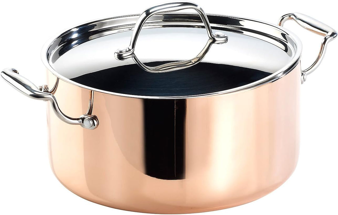 Tornwald-Schmiede Kupferkochtöpfe: Kupfer-Kochtopf mit Deckel, 24 cm (Kupfertopf mit Deckel, Kupfer