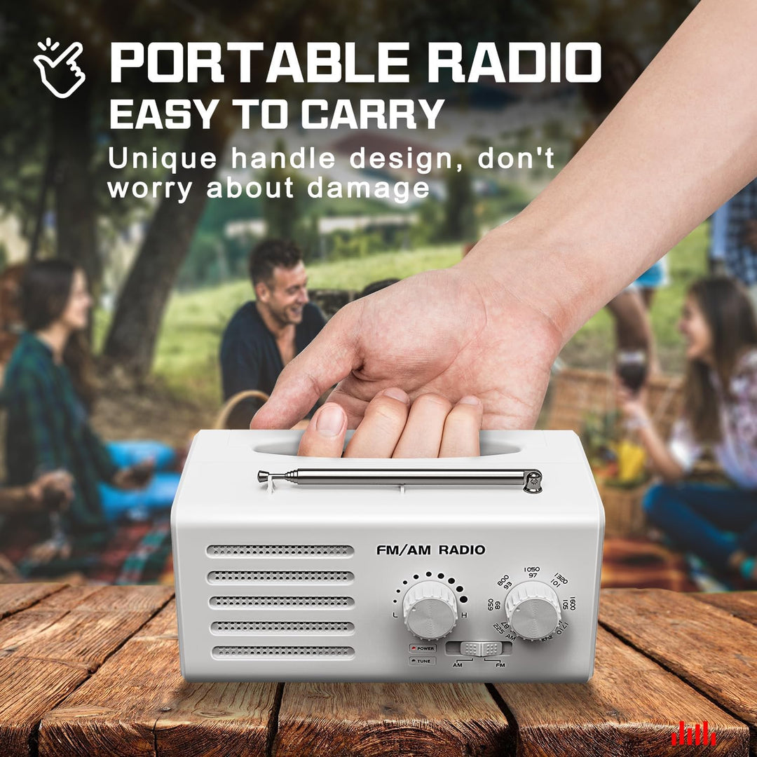 Tragbares Radio Batteriebetrieben FM/AM/UKW, Transistorradio unterstützt USB-Stromversorgung/Batteri
