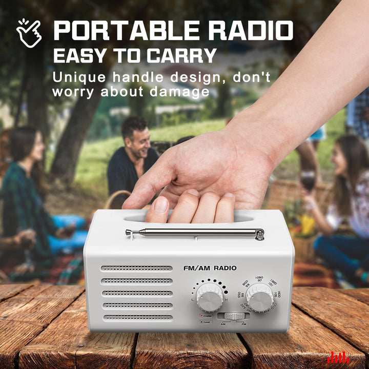 Tragbares Radio Batteriebetrieben FM/AM/UKW, Transistorradio unterstützt USB-Stromversorgung/Batteri