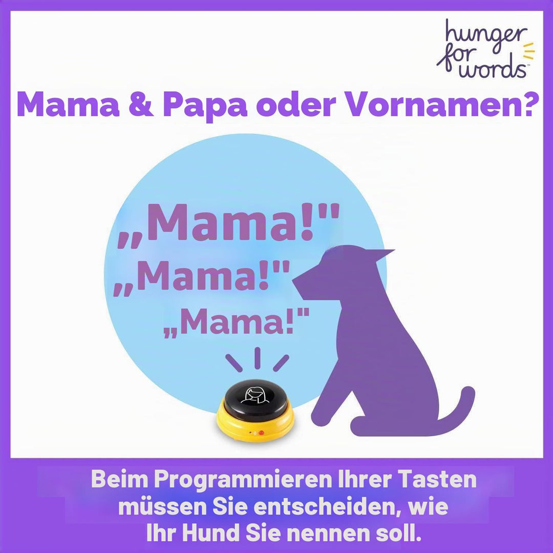 Hunger for Words Talking Pet Next Words Namen - 3 Stück Set beschreibbare Sprachtasten für Hunde, Hu