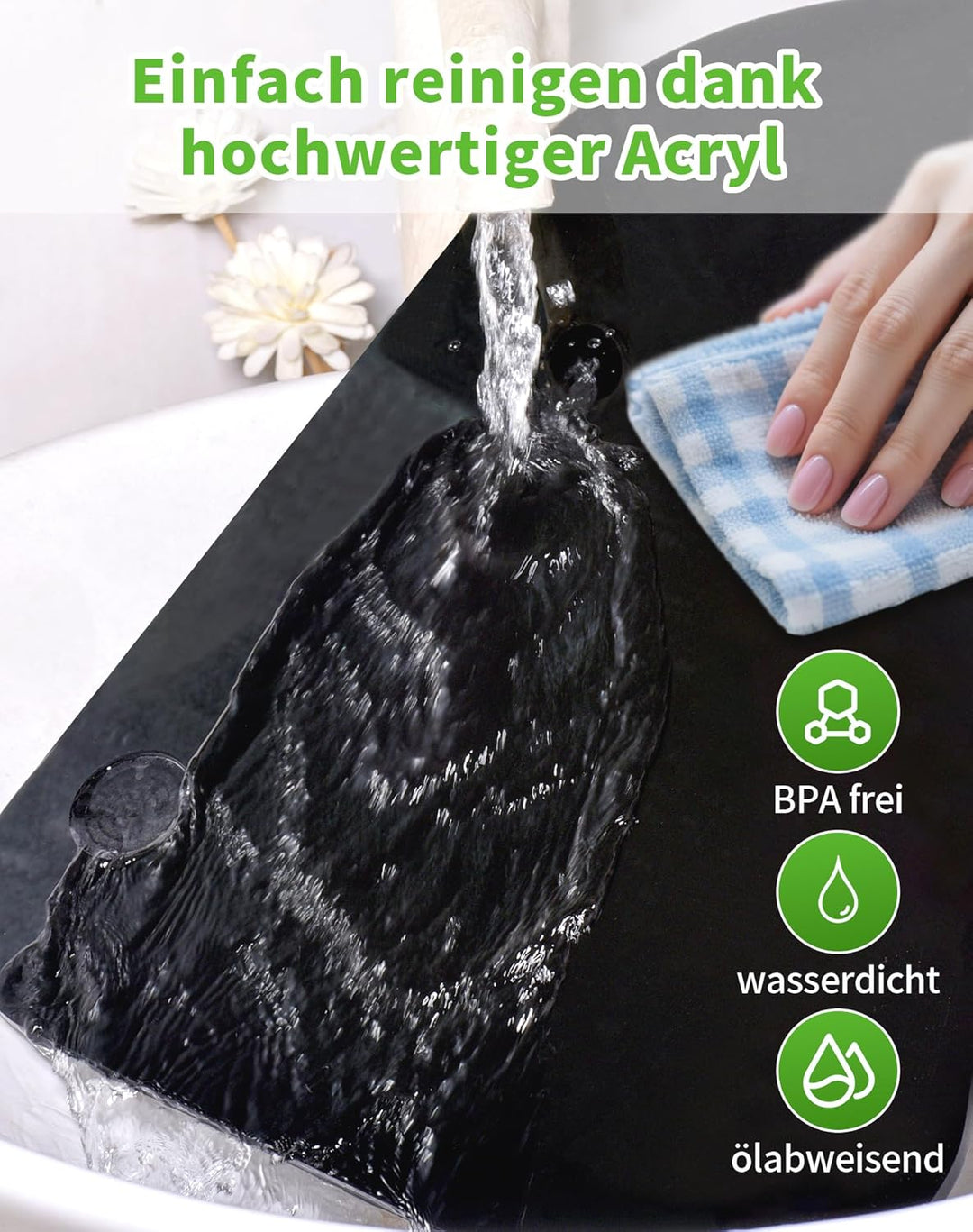 Gleitbrett für Thermomix TM6 TM5, 8mm Rollbrett Thermomix TM6 TM5 mit Rollen und Handgriff, Gleitbre