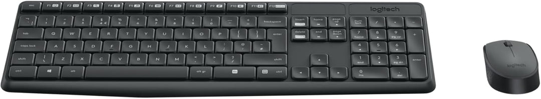 Logitech MK235 Kabelloses Tastatur-Maus-Set, 2.4 GHz Verbindung via Unifying Nano USB-Empfänger, 10m
