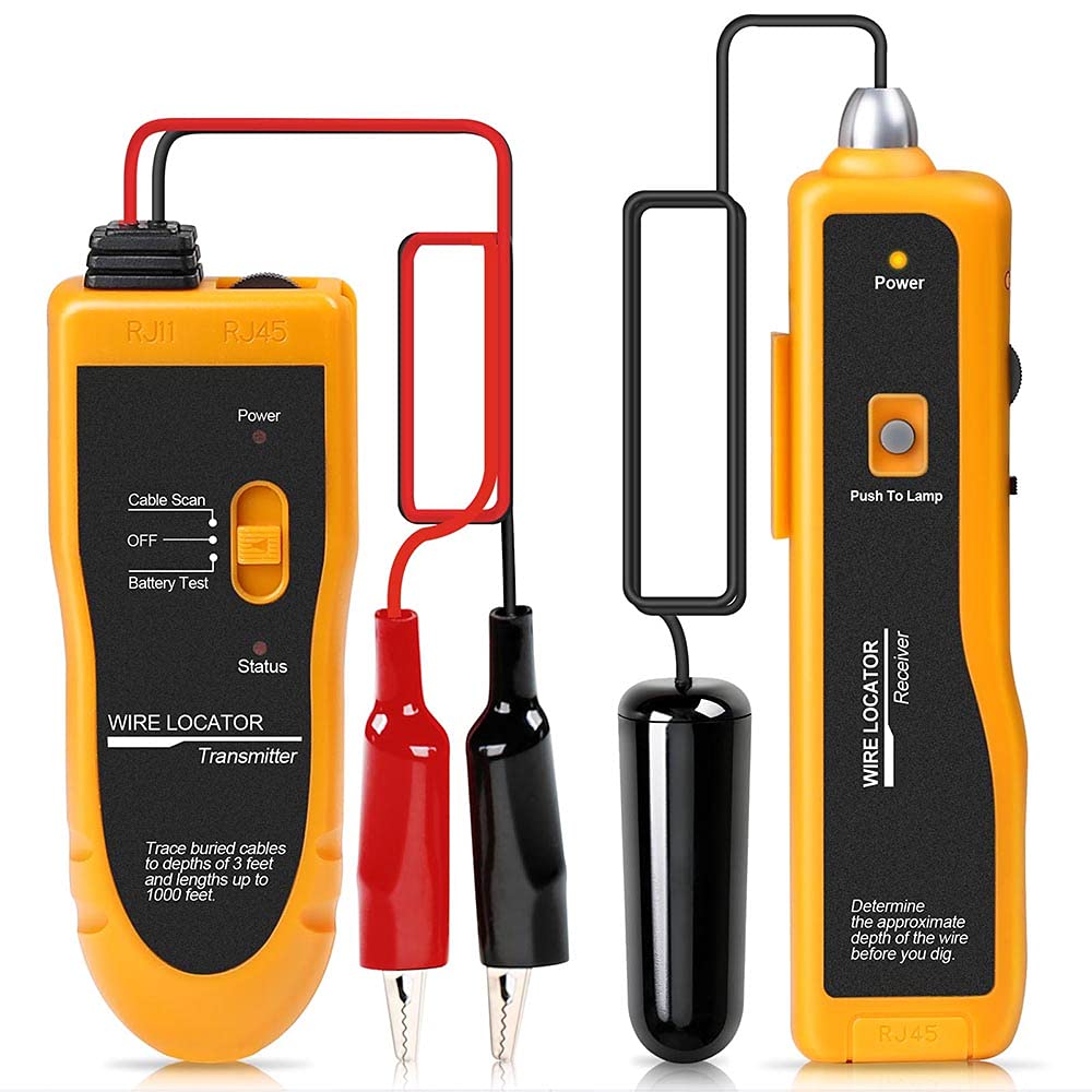 Kolsol Unterirdischer Kabel-Locator F02, Draht-Tracker mit Kopfhörer zum Lokalisieren von Drähten un