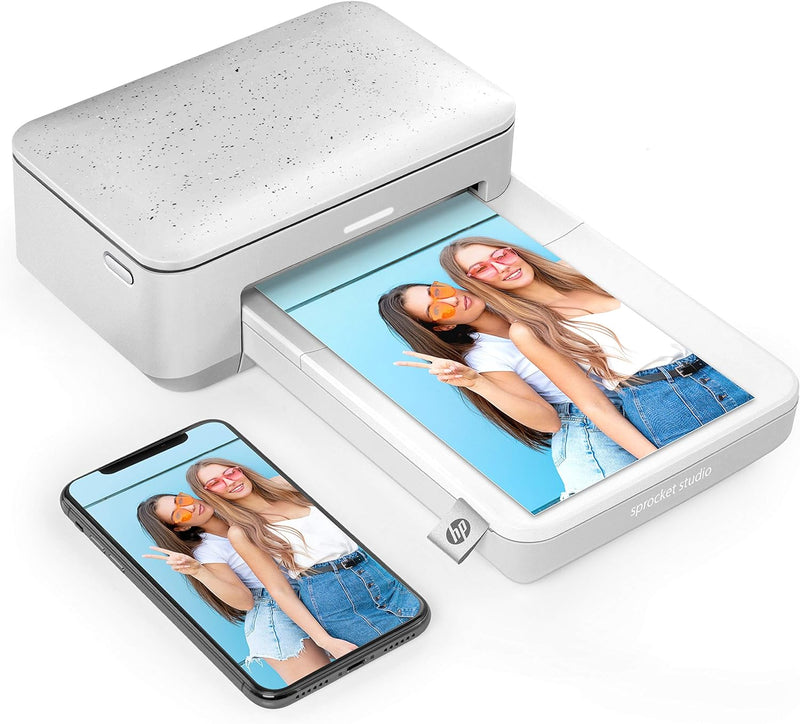 HP Sprocket Studio 10x15 cm Sofortbilddrucker (Weiss) Drucken Sie Fotos von Ihren iOS-, Android-Gerä