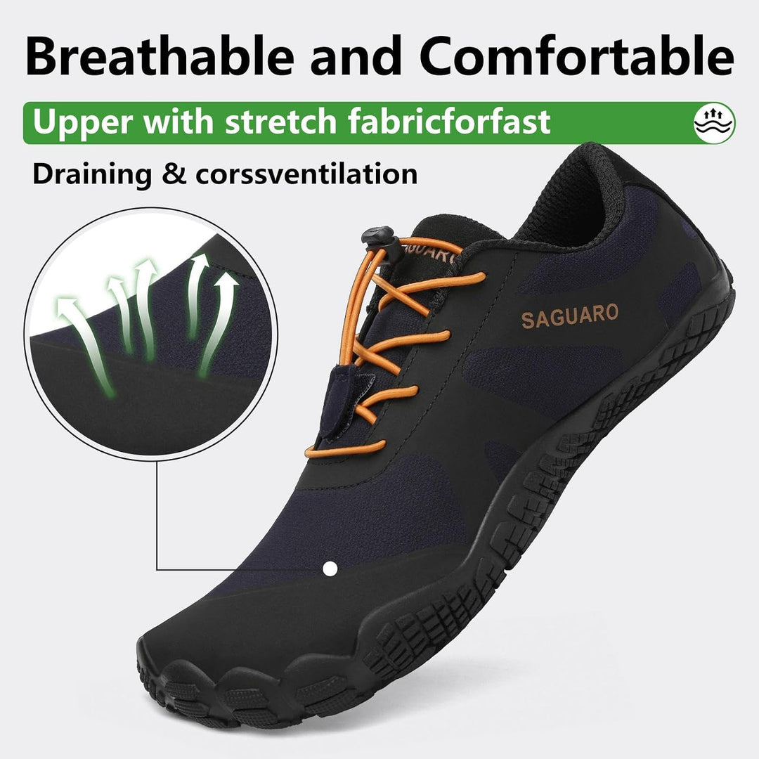 SAGUARO Unisex Barfussschuhe Damen Minimalistische Fitnessschuhe Herren Outdoor Wanderschuhe Trailla