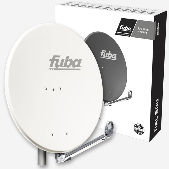 Fuba Satelliten-Komplettanlage DAL 800 W Satellitenantenne 80cm Aluminium Weiss LNB Quad SAT bis 4 T