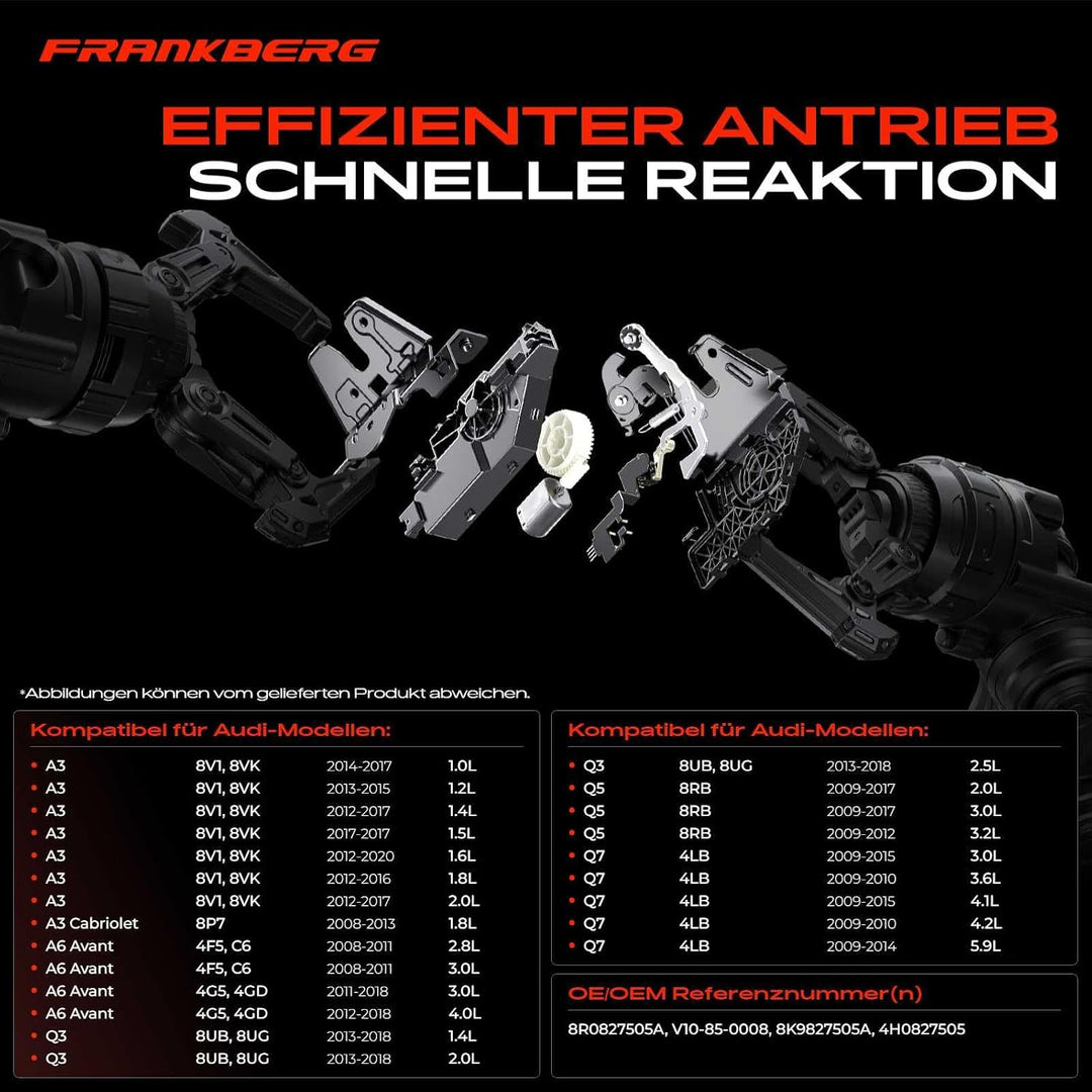 Frankberg Heckklappenschloss Hinten Kompatibel mit A3 8V1 8VK 8P7 A3 Sportback 8PA 8VA 8VF A4 Allroa