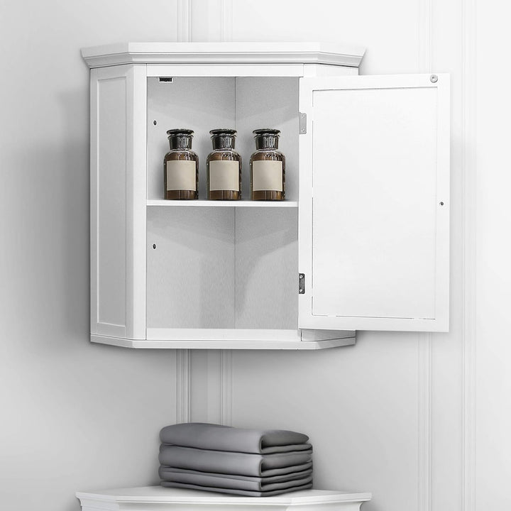 Badschrank Badmöbel Eckschrank Badezimmer Holzschrank Weiss Teamson ELG-587