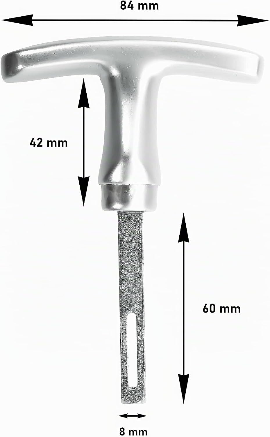 Garagentorgriff mit Innengriff, Alu F1, ergonomisch, 8x60 mm Set, 8x60 mm Set