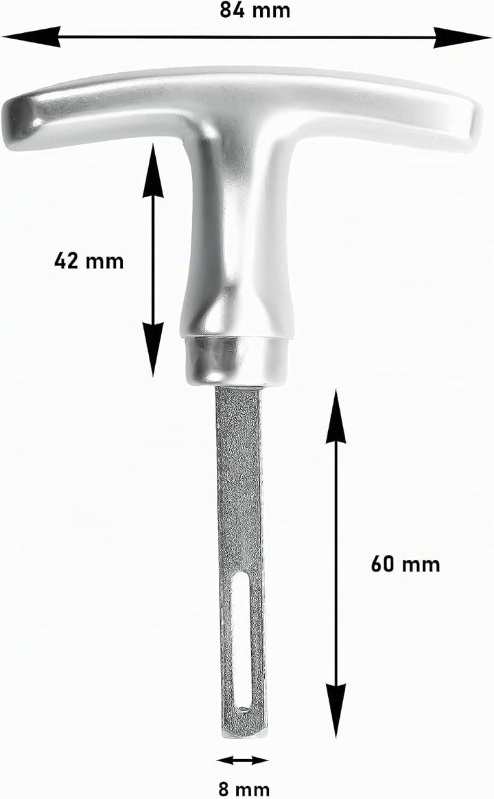 Garagentorgriff mit Innengriff, Alu F1, ergonomisch, 8x60 mm Set, 8x60 mm Set