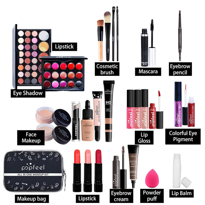 RoseFlower Schminke Set Profi Make Up Set Teenager Mädchen Schminkkoffer Kosmetische Makeup Paletten