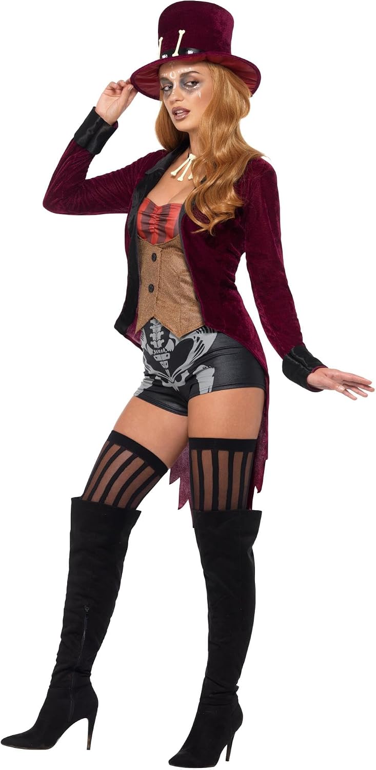 Smiffys Fever Voodoo Costume, Black &amp; Red Halloween und Karneval X-Small (UK 4-6) Schwarz, X-Small (