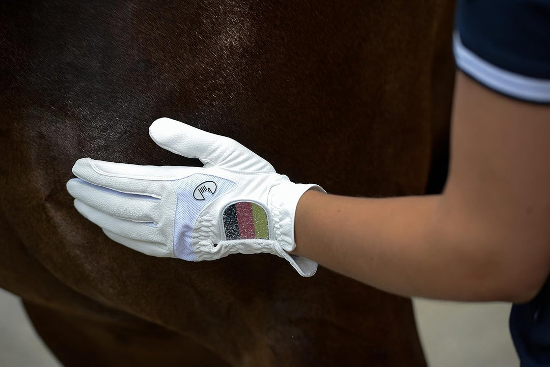 Roeckl Sports Reithandschuh Maryland, Turnier Sommer Handschuh, 6 Farben, Grösse 6-11 8.5 Weiss/Deut