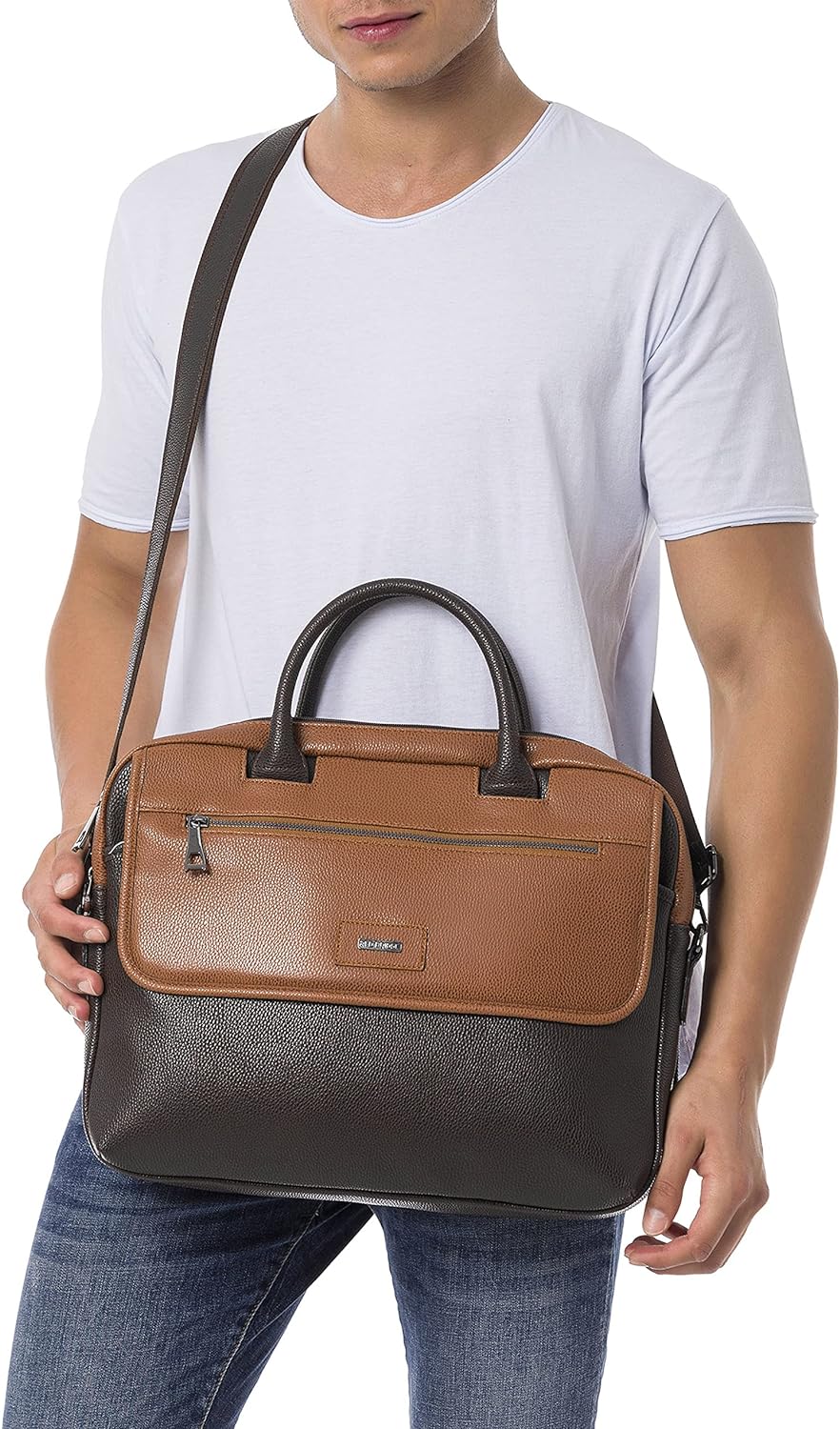 Redbridge Herren Schultertasche Messenger Bag Umhängetasche Kunstleder Braun, Braun