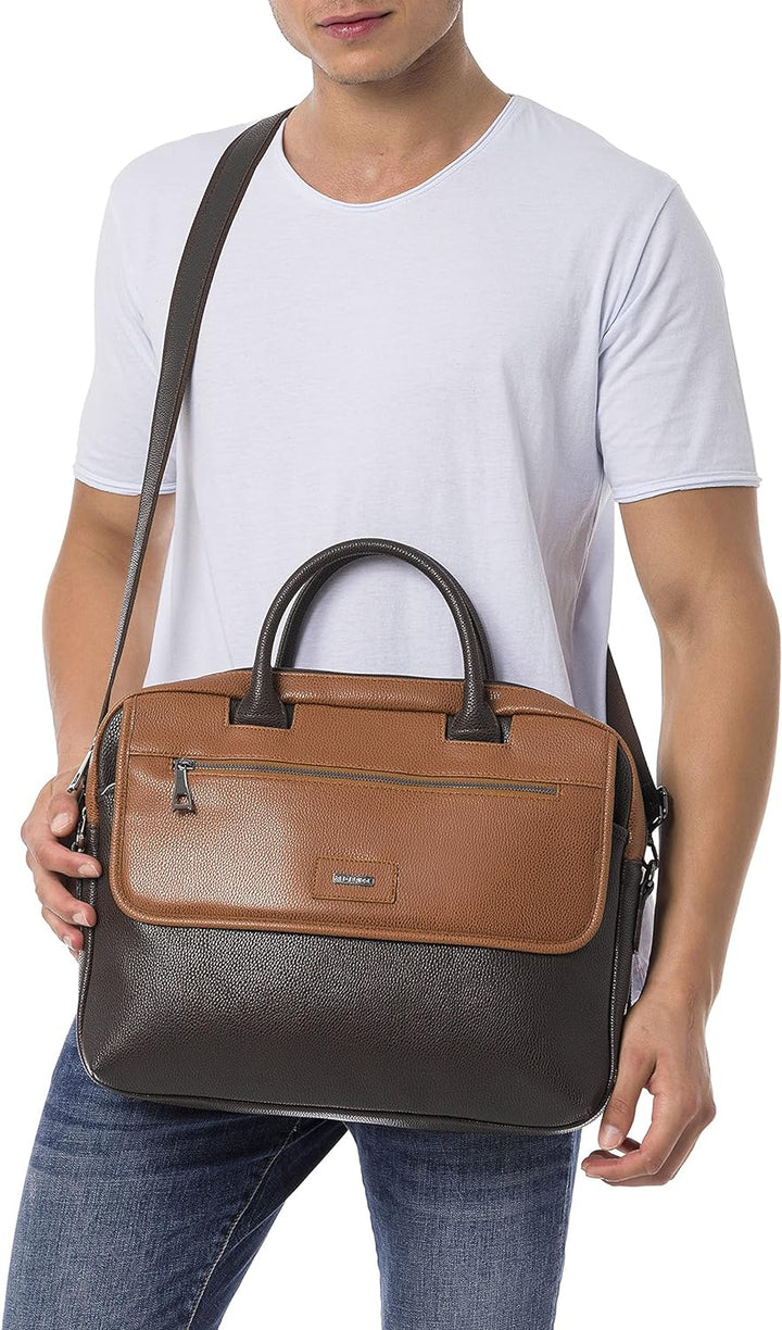 Redbridge Herren Schultertasche Messenger Bag Umhängetasche Kunstleder Braun, Braun