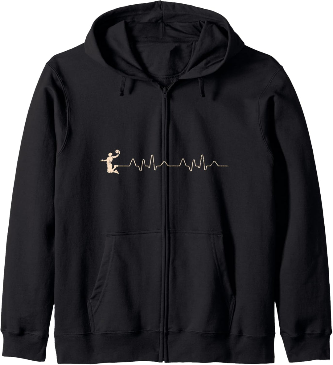 Vintage RetroBasketball-Spieler Herzschlag Geschenk Kapuzenjacke