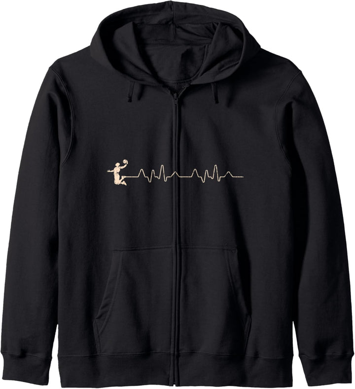 Vintage RetroBasketball-Spieler Herzschlag Geschenk Kapuzenjacke