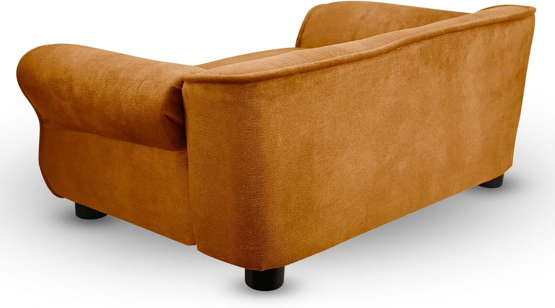 MG Design Haustiersofa in Orange – stabiles Holzgestell, weich gepolstert, pflegeleicht – Hundesofa