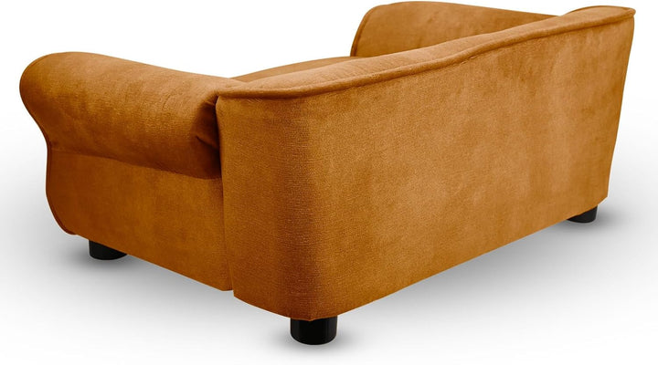 MG Design Haustiersofa in Orange – stabiles Holzgestell, weich gepolstert, pflegeleicht – Hundesofa