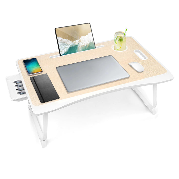 Amaredom Laptop-Bett-Schreibtisch-Tablett, Betttisch, faltbarer, tragbarer Schossschreibtisch, Noteb