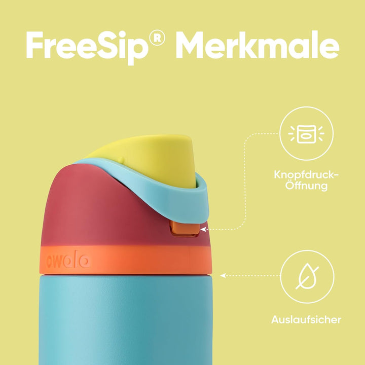 Owala FreeSip Isolierte Edelstahl Trinkflasche mit Strohhalm, 710 ml – BPA-frei, optimal für Sport,