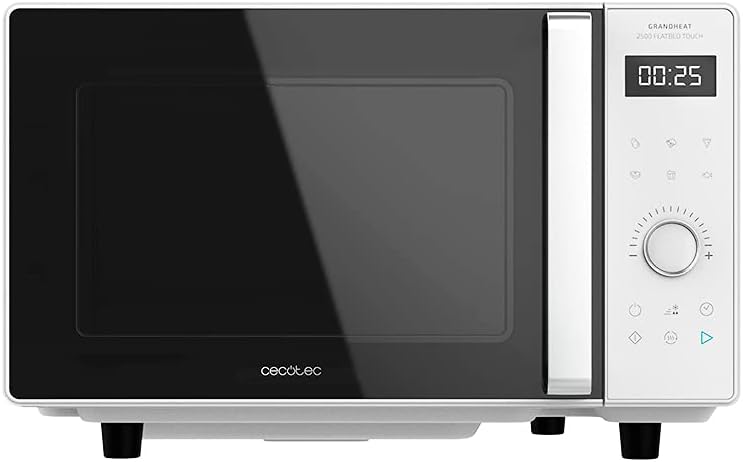 Cecotec Touch-Mikrowelle ohne Teller GrandHeat 2500 Flatbed Touch White. 800 W, 25 Liter Fassungsver