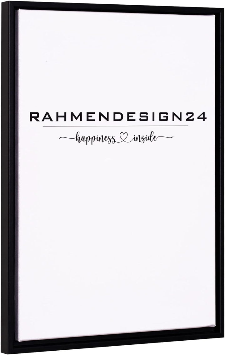 Rahmendesign24 Schattenfugenrahmen Oslo für Keilrahmenbilder und Leinwände 60x80 Schwarz (matt) Scha