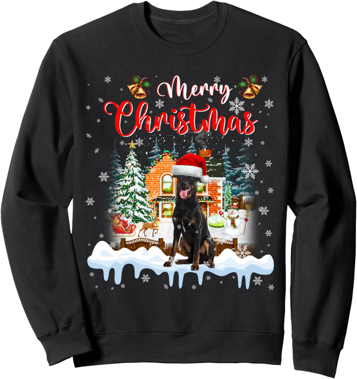 Merry Christmas Beauceron Hundelichter, Weihnachtsmannmütze, Weihnachten Sweatshirt