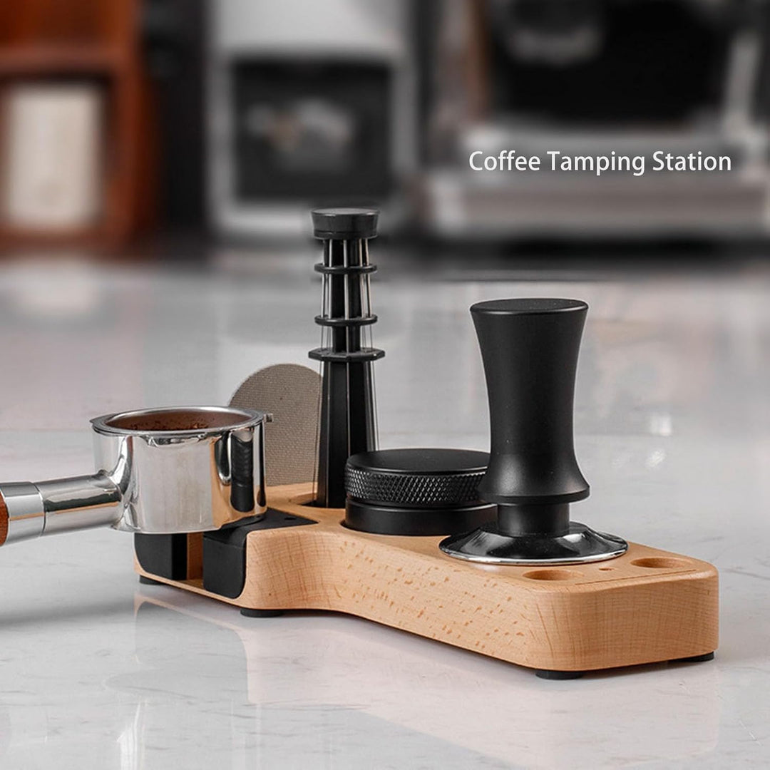 Kaffee-Manipulationsstation, Hölzerner Kaffee-Werkzeug-Organizer, Multifunktionaler Kaffeefilter-Man
