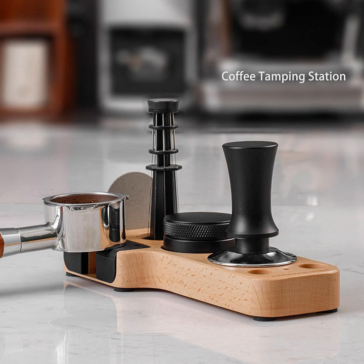 Kaffee-Manipulationsstation, Hölzerner Kaffee-Werkzeug-Organizer, Multifunktionaler Kaffeefilter-Man