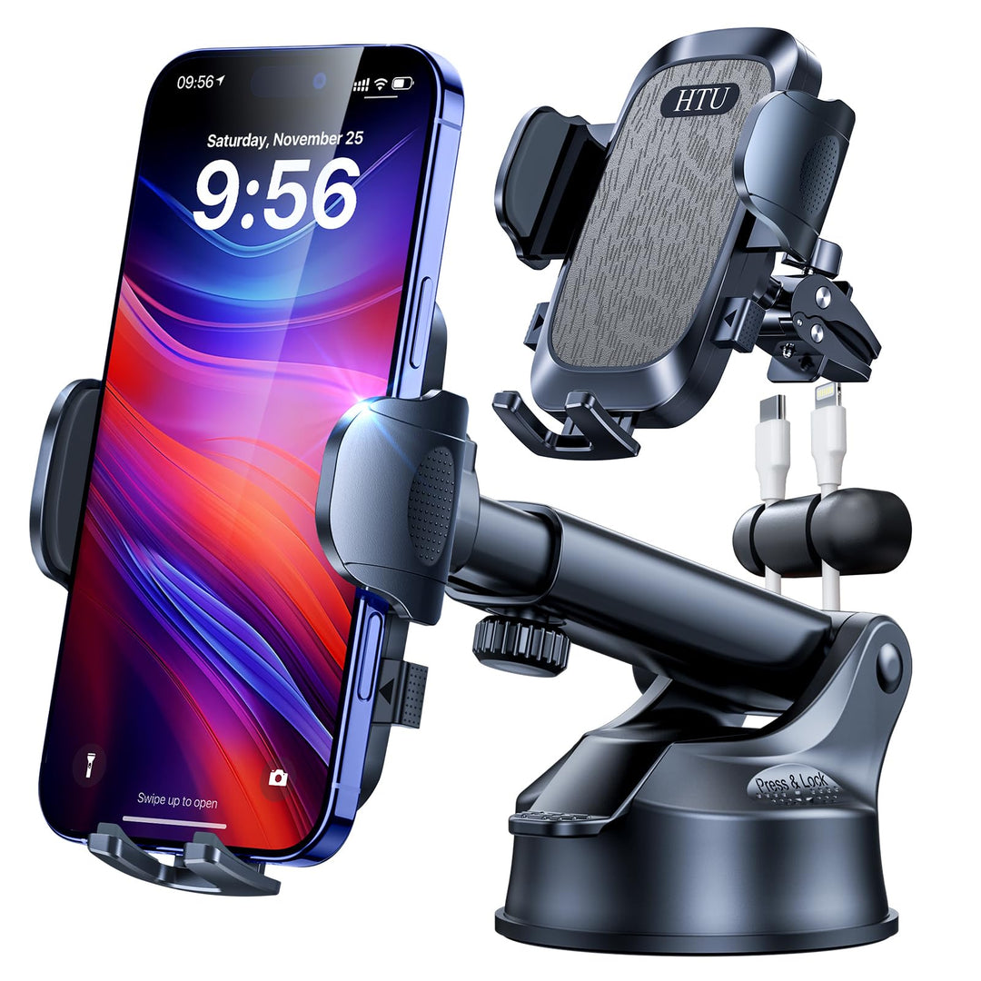 HTU 2026【Militär-Klasse】 Handyhalterung Auto【Stärkste Saugnapf & Lüftung】 4 in 1 Handy Halterung Aut