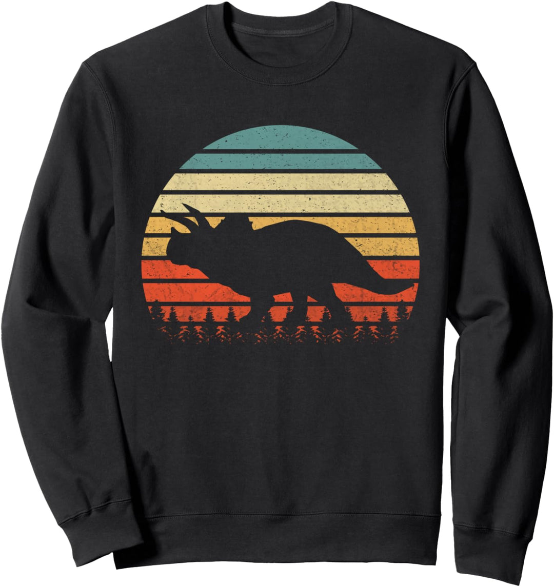 Vintage Triceratops Dinosaurus Sonnenuntergang Retro Sweatshirt