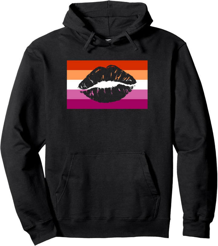 Niedliche sexy Kuss-Lippen-Flagge, Lesben-Stolz Pullover Hoodie