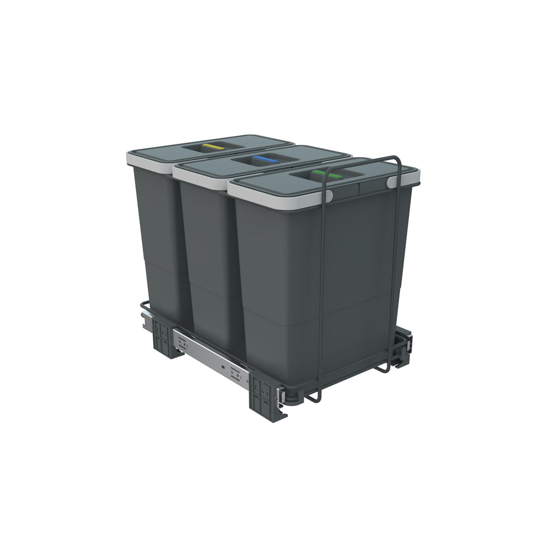 Elletipi ECOFIL PF01 34B4 Abfalleimer, ausziehbar, für Basis, 30 x 45 x 36 cm, 3 x 12 Liter, Metalls