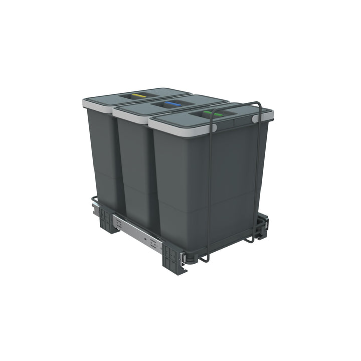 Elletipi ECOFIL PF01 34B4 Abfalleimer, ausziehbar, für Basis, 30 x 45 x 36 cm, 3 x 12 Liter, Metalls